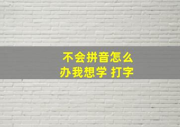 不会拼音怎么办我想学 打字